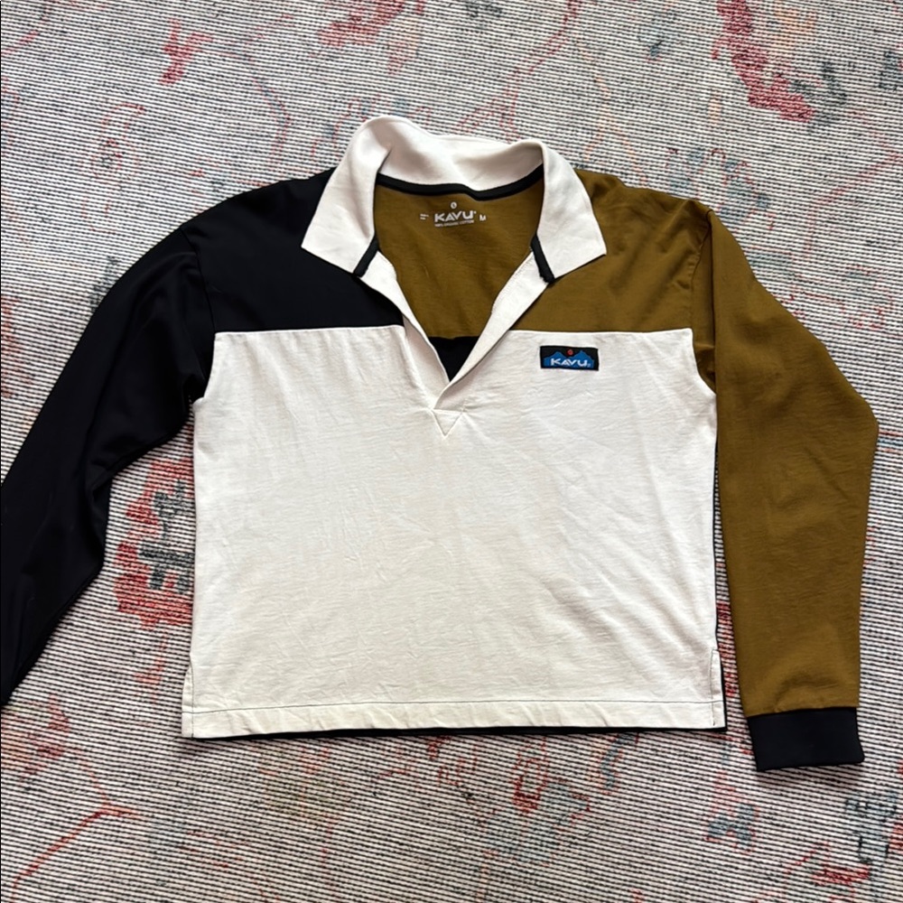KAVU Colorblock Long Sleeve Polo